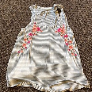 Floral/striped tank